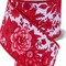 Brilliance 2.5" Chinoiserie Florals Wired Ribbon 30' - White, Red - For Flower Pattern Bows, Wreaths, Gift Wrap, Crafts and Decorations